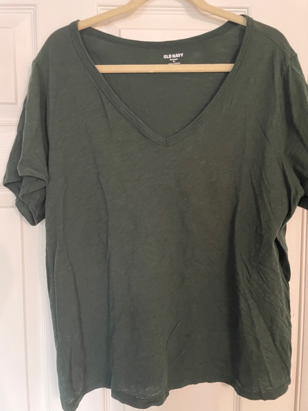 Old Navy Olive Green V-Neck Short Sleeve Tee